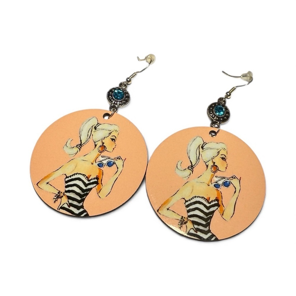 Barbie-Inspired Fashion Girl Dangle Earrings